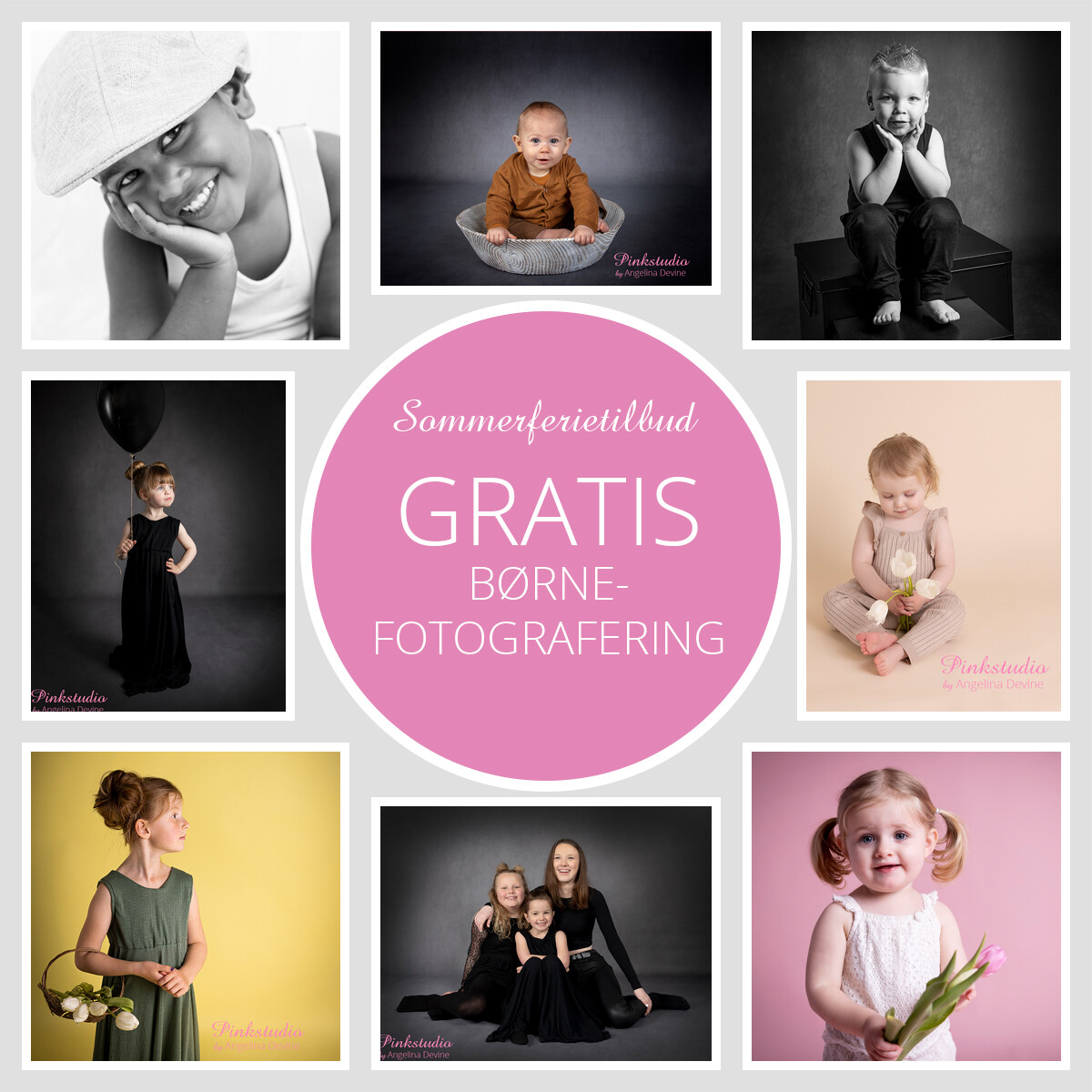 Pinkstudio by Angelina Devine GRATIS-boern-23 Sommertilbud: GRATIS børnefotografering Nyheder Portræt Tilbud  